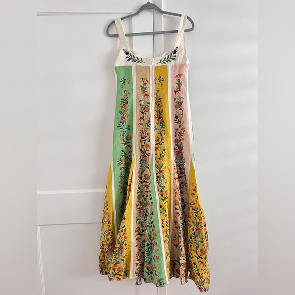 Farm Rio Delicate Floral Stripes Maxi Dress M - Picture 11 of 16
